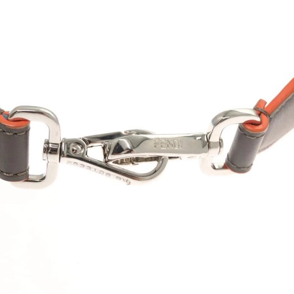 FENDI Strap You Shoulder Strap Leather Gray Auth - Picture 7 of 7